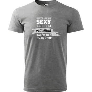 Pánské tričko Sablio Tričko s potiskem Nechtěl jsem být sexy, ale jsem podlahář - šedé XL