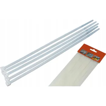 Stahovací páska CROWNMAN Nylonová stahovací páska 7,6x400mm bílá - 100ks CM-1790095W