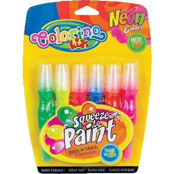 Dětské zboží Farby plakatowe 6-kol. w tubie neon z pędzel. Colorino, Patio