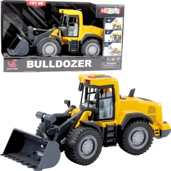 autíčko LEAN Toys Buldozer stavební bagr se světly, zvuky a pohyblivou lžící žlutý