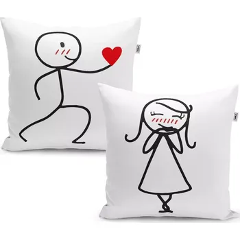 Polštář Sablio Polštáře On a ona 3: 2ks 40x40 cm