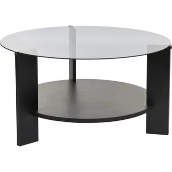 Konferenční stolek MOB Claro (černé dřevo + kouřové sklo)