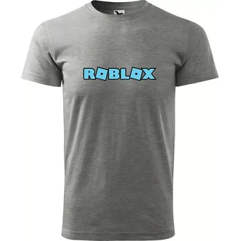 Pánské tričko Sablio Tričko s potiskem ROBLOX modrý text - šedé L