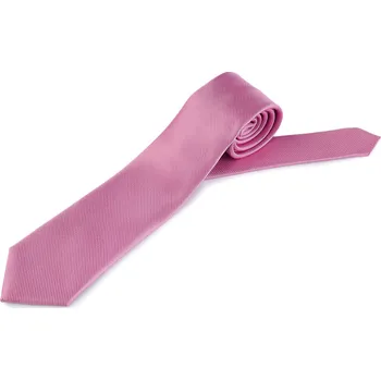 Kravata jednobarevná mikrovlákno, velké, 6 růžová
