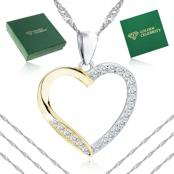 Náhrdelník DĚTSKÝ STŘÍBRNÝ NÁHRDELNÍK SRDCE RYZOSTI 925 ŘETÍZEK PŘÍVĚSEK