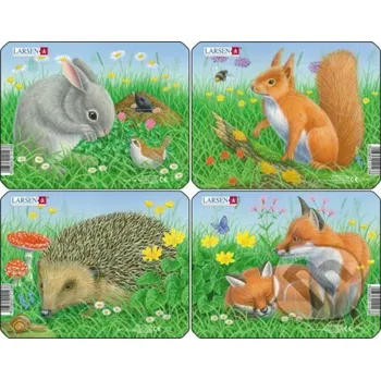 Puzzle Zajac, veverička, ježko, líška (Z12) - Larsen Larsen