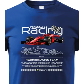 Chlapecké tričko Dětské tričko F1 - Ferrari, Barva Modrá, Velikost 158 cm/12 roků, Canvas Dětské tričko Bezvatriko.cz 2976