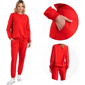 Dámské pyžamo Italian Fashion dámské teplákové soupravy bez kapuce, přes hlavu červená velikost S