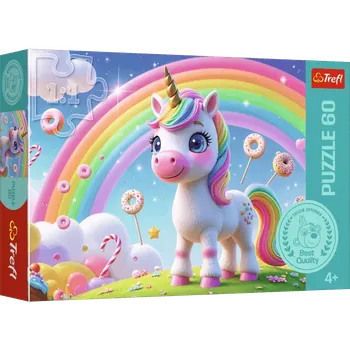 Puzzle Trefl puzzle 60 dílků – Cukrový svět jednorožce