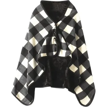 Dětská deka Deka s knoflíky 135 x 80 cm Černobílá kostka Hřejivá dvouvrstvá zimní přikrývka Měkká fleecová deka na doma kancelář cestování