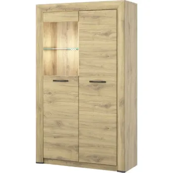 Knihovna Vitrína s policemi do obývacího pokoje Sapori - Mebelbos Světlý dub 95,9x160,6 cm