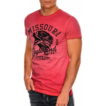 Pánská móda Ombre Clothing Pánské tričko s potiskem Missouri červené S S892
