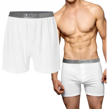 Boxerky Atlantic volné pánské boxerky BMB-005 L bílé