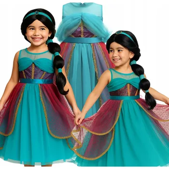 Karnevalový kostým ŠATY KOSTÝM JASMÍNA ARABSKÁ DUBAJSKÁ PRINCEZNA 140 146 CM