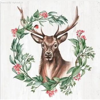 Papírový ubrousek Ubrousky Daisy vánoční Great Deer in Wreath