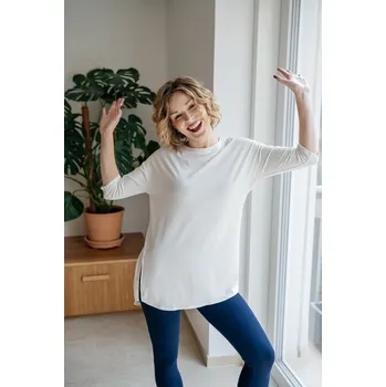 Dámská tunika Bambusová tunika Dora s 3/4 rukávem smetana Velikost: S