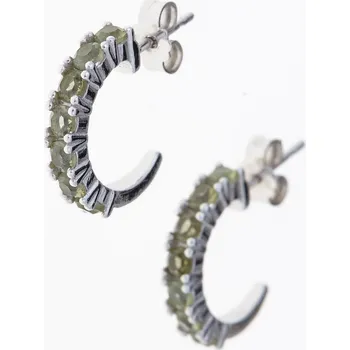 Náušnice My Moldavite Stříbrné náušnice s vltavíny 2009-2