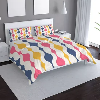 Povlečení Sablio Povlečení Barevné křivky - 140x200 / 90x70