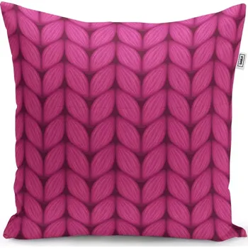 Polštář Sablio Polštář Pletení ve fuchsiové barvě - 60x60 cm