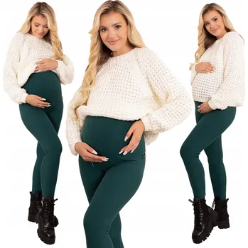 Dámské legíny Formommy těhotenské legíny dlouhé bavlna zelené velikost 5XL