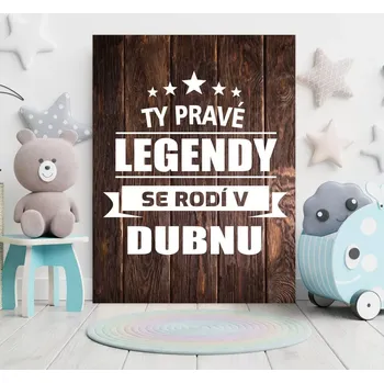 Plechová cedule Sablio Dárková cedulka Ty pravé legendy se rodí v dubnu: 30x40 cm