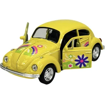 autíčko WELLY VW VOLKSWAGEN BROUK S STŘECHOU ŽLUTÝ 1:34 NOVÝ KOVOVÝ MODEL