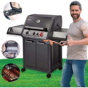 Zahradní gril Plynový gril Enders Monroe Black PRO 3K Turbo + boční hořák