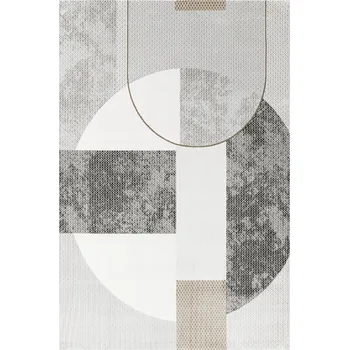 Koberec KOBEREC DO OBÝVÁKU ŠEDÝ KRÉMOVÝ ZLATÝ MODERNÍ VZHLED OMITKY VERANO 80x150 cm