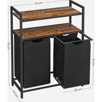 Koš na prádlo Volně stojící koš na prádlo Vasagle 92 l, béžový a černý