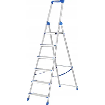 Žebřík Jednostranný hliníkový Žebřík , 6 schodů, široký schod LEMAR 020206