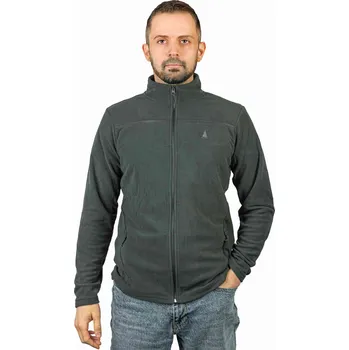 Pánská mikina Pánská rozepínací mikina mikina Fleecová Mikina na zip šedá Captain Mike L