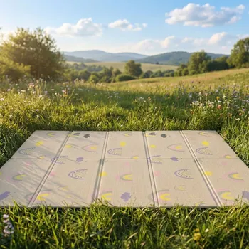 Hrací deka LALALU Adventure Rainbow Dreams – Skládací kempingová podložka na hraní