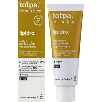 Pleťový krém Bohatý vyživující regenerační krém-olej na noc Tołpa lipidro