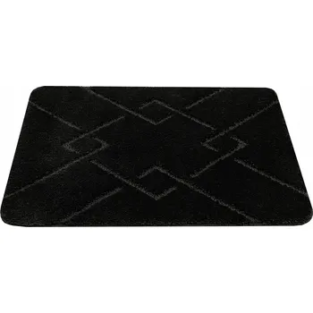 Koupelnová předložka KOUPELNOVÁ PŘEDLOŽKA S ROMBY PROTISKLUZOVÁ ČERNÁ ROHOŽKA MORENO 50x80 cm