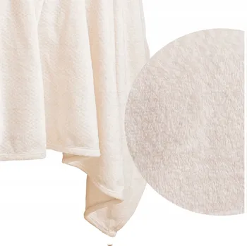 Prostěradlo MĚKKÁ DEKA PŘEHOZ PLED NA POSTEL 70x150 CM MIKROVLÁKNO KRÉMOVÁ WILLY