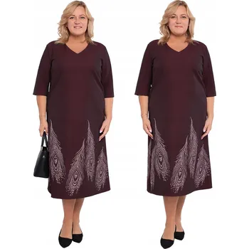 Dámské šaty Bordó šaty s efektním spodním dílem 60/62