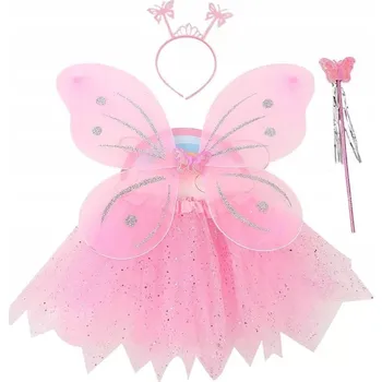 Karnevalový kostým KOSTÝM MOTÝLA KOSTÝM KOSTÝM RŮŽOVÝ KOSTÝM VÍLY 3-10 LET 4V1