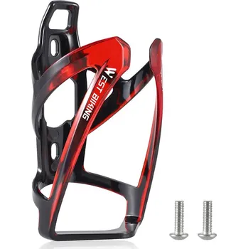 Košík na láhev WEST BIKING Plastový držák na láhev na kolo se šroubem pro MTB a silniční kola ČERNÁ|ČERVENÁ