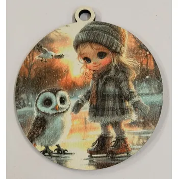 Vánoční dekorace Vánoční výřez baňka - vánoční obrázek - Holčička č.11