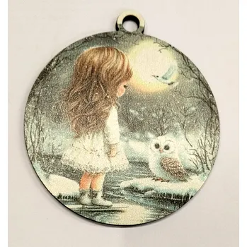 Vánoční dekorace Vánoční výřez baňka - vánoční obrázek - Holčička č.5