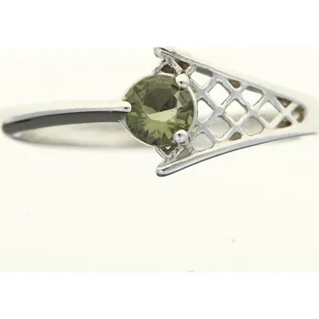 Prsten My Moldavite Stříbrný prsten s vltavínem 3116-4745 58 mm