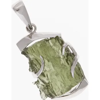 Přívěsek My Moldavite Stříbrný přívěsek s přírodním vltavínem 6649