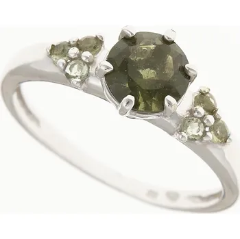 Prsten My Moldavite Stříbrný prsten s vltavíny 3032-2884 62 mm