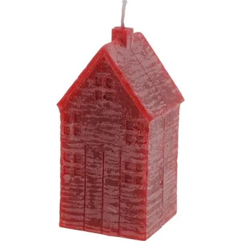 Svíčka Červená dekorativní svíčka ve tvaru domku House M červená