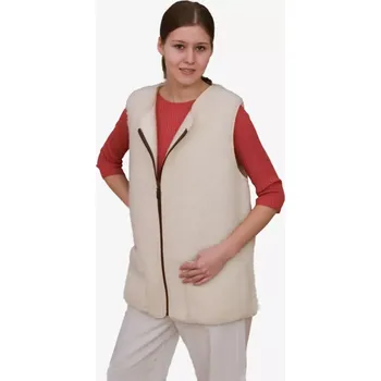 Dámská vesta Vlněná vesta přírodní Béžová XXL