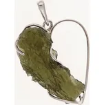 My Moldavite Zlatý přívěsek s přírodním vltavínem – srdce7862
