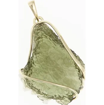 Přívěsek My Moldavite Zlatý přívěsek s přírodním vltavínem 6395-2-12560