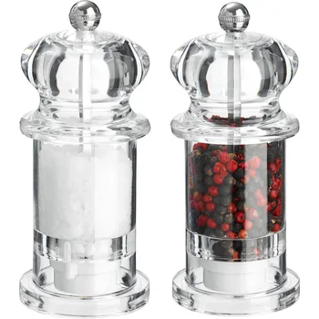 Mlýnek na koření Sada mlýnků na sůl a pepř Walker, 13,5 cm - průhledná