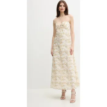 Dámské šaty Bavlněné šaty Bardot LORA 59245DB2 žlutá 10A, vel. S