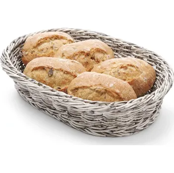 chlebník Oválný koš na chléb šedý 32x23 cm | HENDI 426647